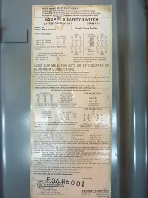 USED SQUARE D H-361