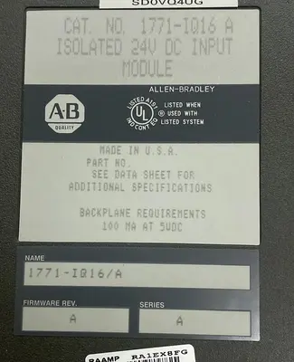 Used ALLEN-BRADLEY 1771-IQ16 Industrial Controls Ohio US | Surplus Asset Holdings #1240267