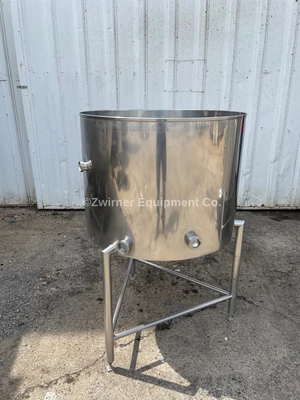 75 Gallon Stainless Steel Single Shell Tank, Open Top, Cone Bottom