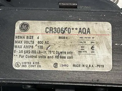 USED GENERAL ELECTRIC CR306F0**A0A
