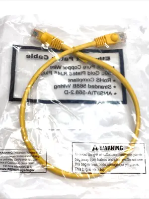 Cat5e UTP Ethernet Patch Cable | 1.5 FT 350 MHz RJ45 Booted LAN Cord LOT OF 10 - New