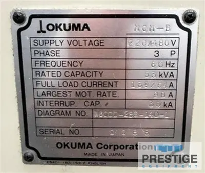 Used OKUMA MCM-25B Gantry Machining Centers (incld. Bridge & Double Column) New York US | Prestige Equipment #1413094