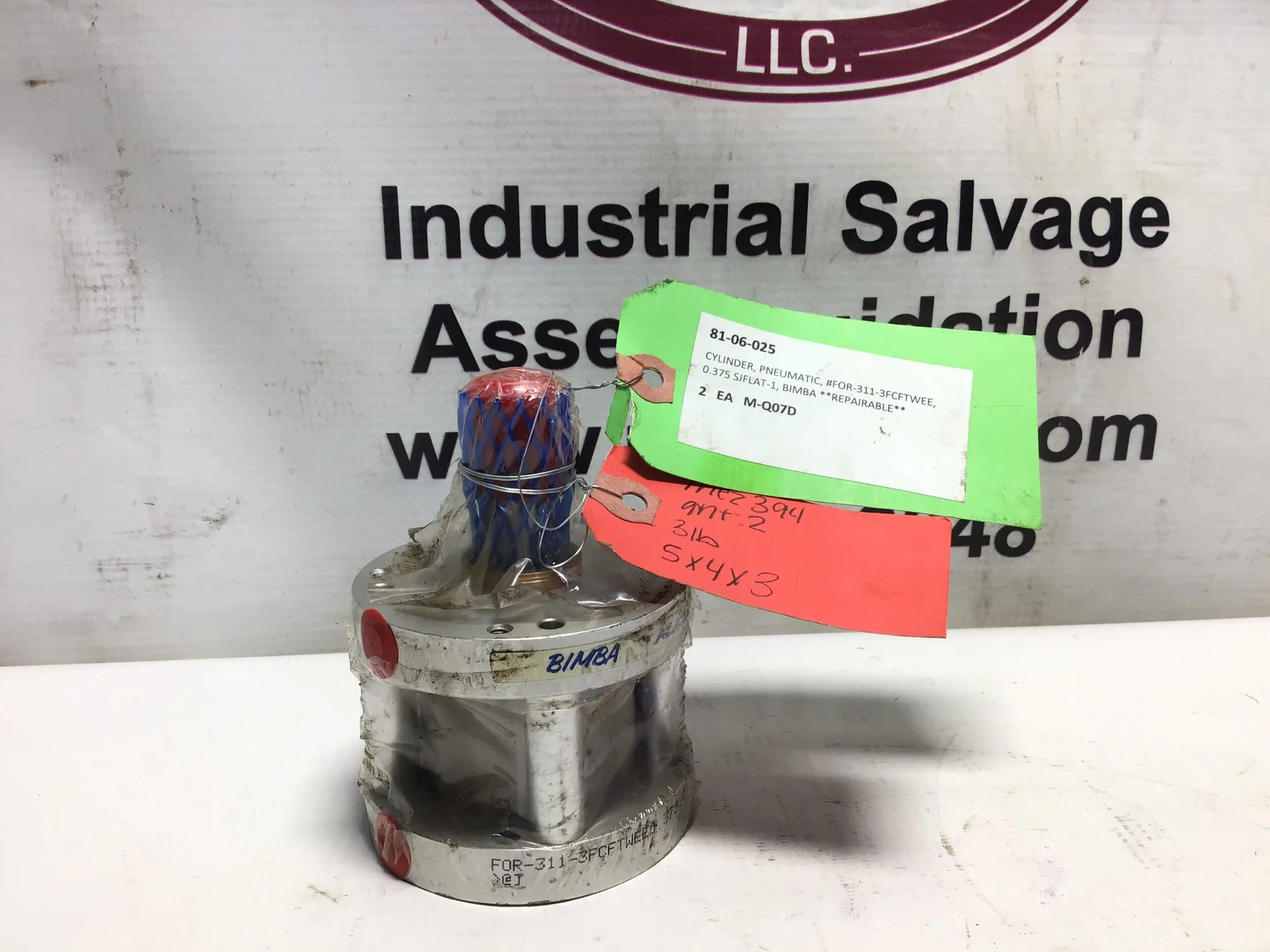 Bimba 81-06-025 Cylinder Pneumatic Valve 311-3FCFTWEE 0.375 SJFLAT-1 Bimba