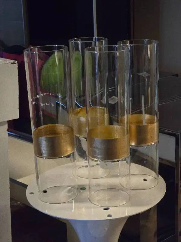 Lot of (4) Glass Cylinder Vase / Hurricane 4" x 14"