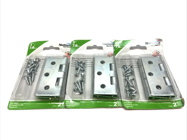 New | in-Stock NATIONAL HARDWARE V129 3" SCREEN/STORM DOOR HINGES LOT OF 3 Flooring, Windows, and Doors Michigan US | Maverick Industrial Sales #1092447