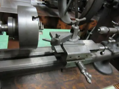 5794-385 Antique American Watch Tool Co. Watchmaker’s Lathe with Wood Enclosure