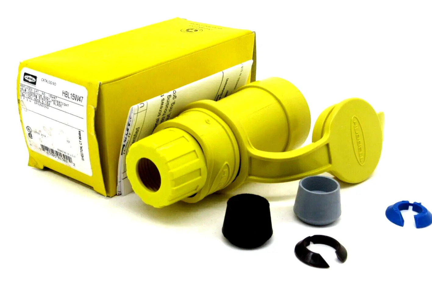 NEW HUBBELL HBL15W47 CONNECTOR BODY 15AMP 125V