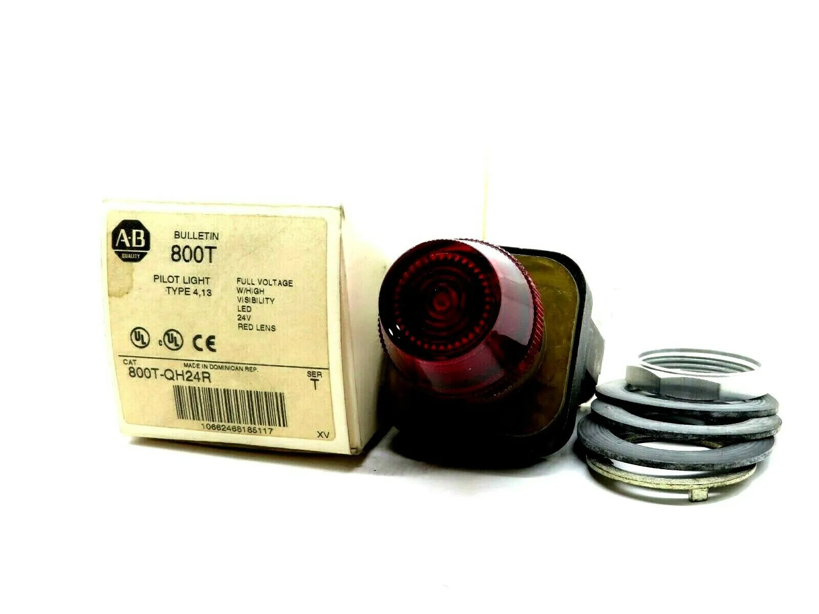 NEW ALLEN BRADLEY 800T-QH24R PUSHBUTTON PILOT LIGHT 800TQH24R
