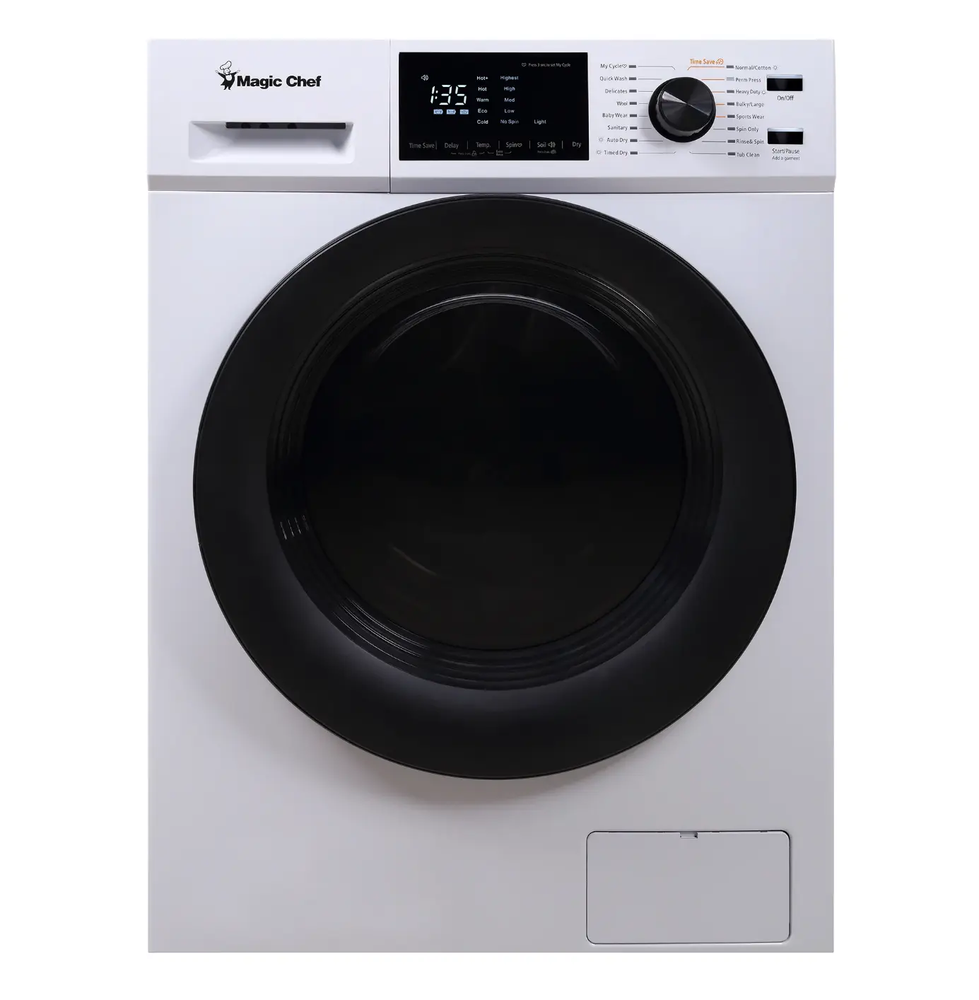 Magic Chef 2.7 CU. FT. WHITE ALL IN ONE VENTLESS WASHER DRYER COMBO