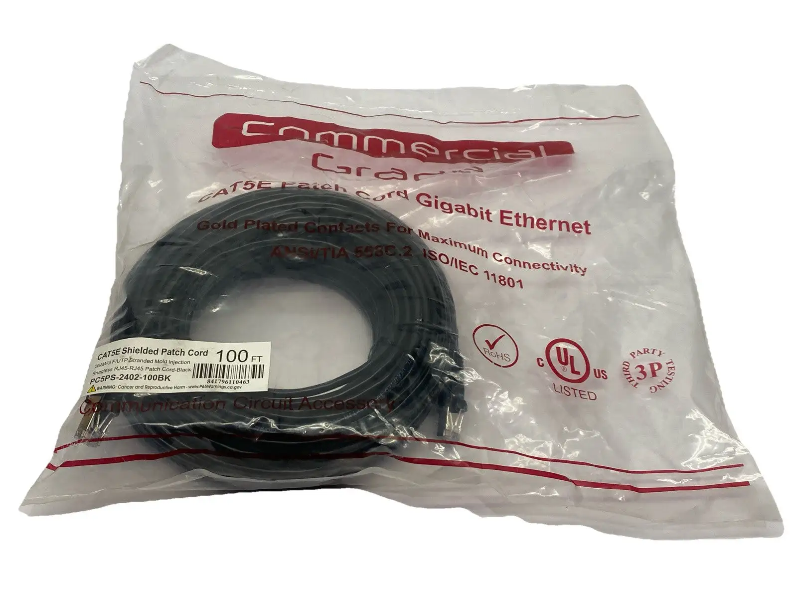 PC5PS-2402-100BK | CAT5E Shielded Patch Cord 100ft - New