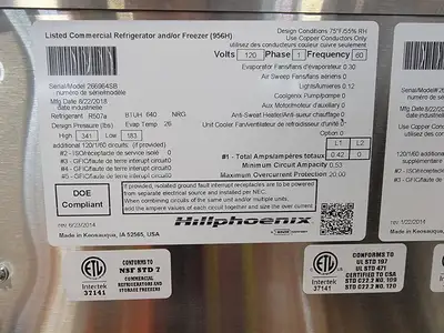 USED 2018 HILLPHOENIX SBI-412H/R