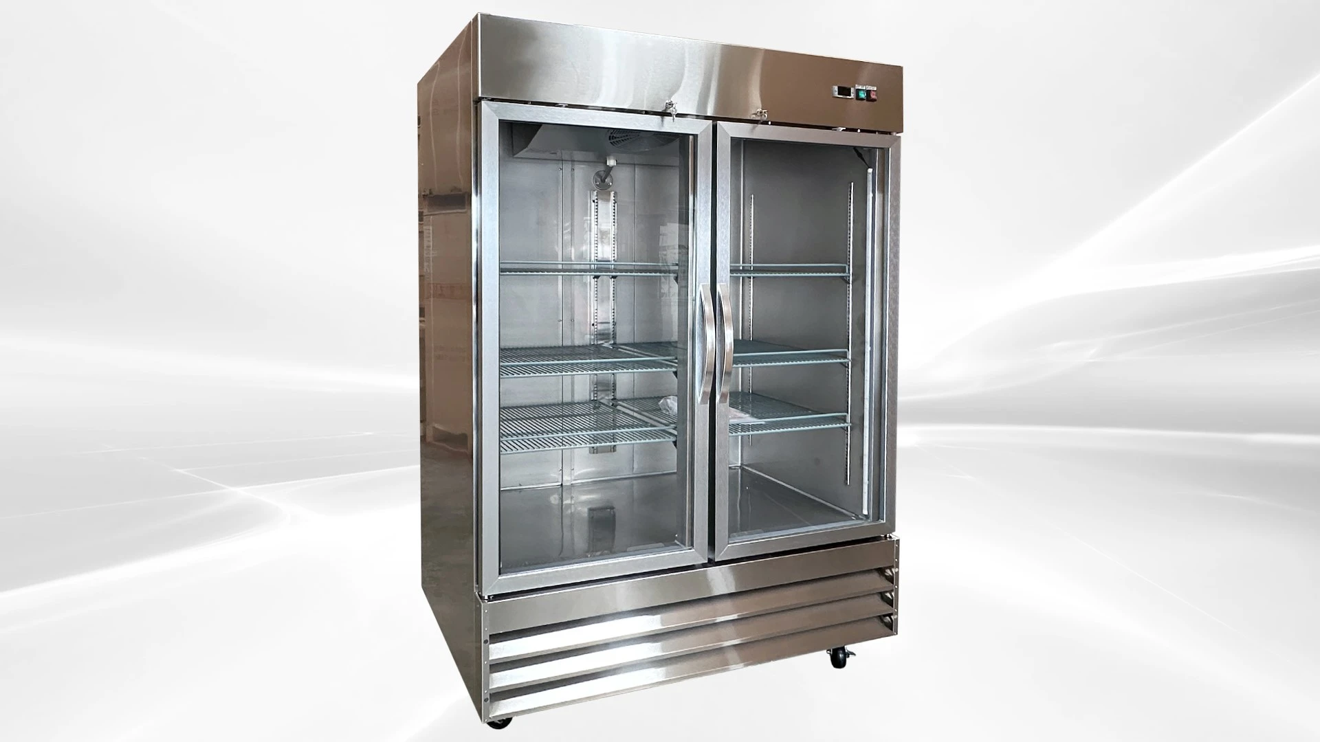 171-0366 54" Double Door Stainless Steel Self Contained Freezer