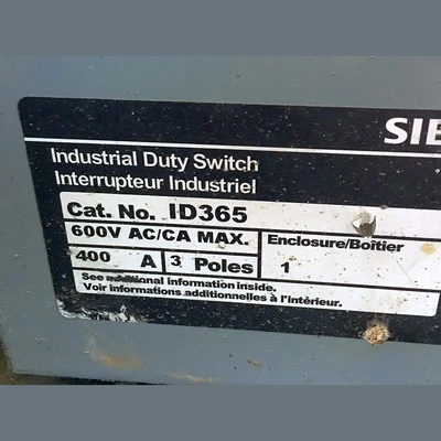 Siemens 400 Amp 600 V Fusible Disconnect