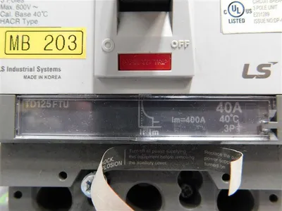 LS Industrial TD 125NU Circuit Breaker 600VAC 50/60Hz 40A TD125FTU Trip Used