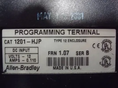 Allen Bradley 1201-HJP Programming Terminal Series B FRN 1.07 Used