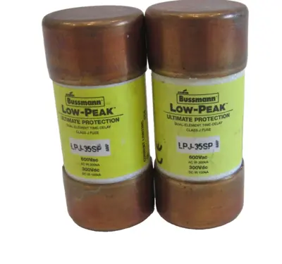 NEW BUSSMANN LPJ-35SP LOW PEAK FUSES LOT OF 2