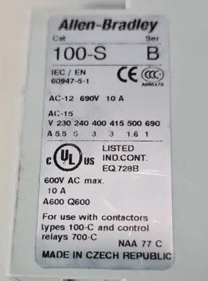 Allen-Bradley 100S-C60DJ14BC Safety Contactor loc4D6