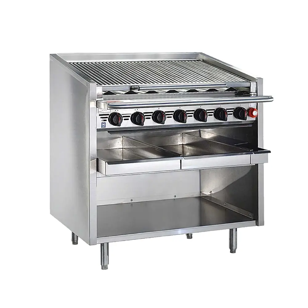 Bakers Pride F-24RS-C 24" Floor Model Gas Charbroiler W/ Coal Radiants - (4) Burners, Liquid Propane