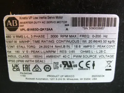 New | in-Stock Allen-Bradley VPL-B1653D-QK12AA Motor Control Parts New Hampshire US | Bitter End Trading #1452762