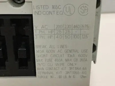 USED SIEMENS 3RT1054-6AF36