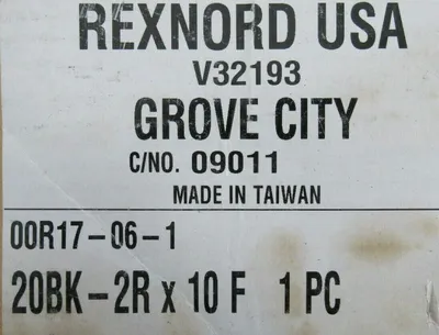 NEW REXNORD 20B-2 RIV ROLLER CHAIN 10FT 20BK-2Rx10F 20B2