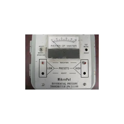 Used Mikropul Pressure Transmitter P/n 21100052
