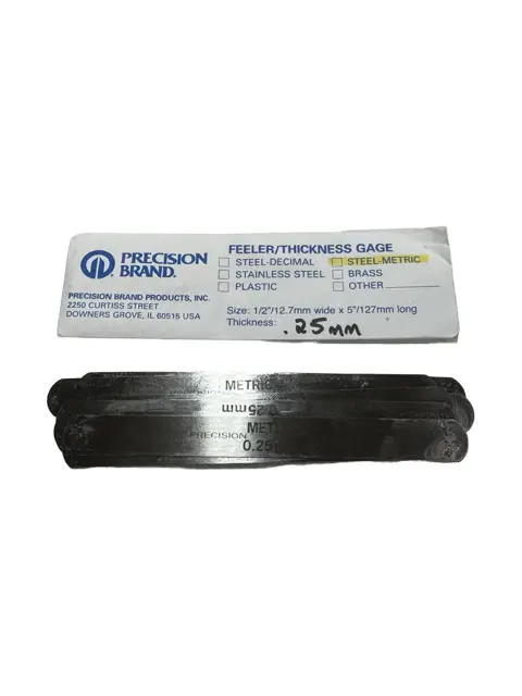 Precision Brand .25mm Feeler Thickness Gage 10 Pack USA Made