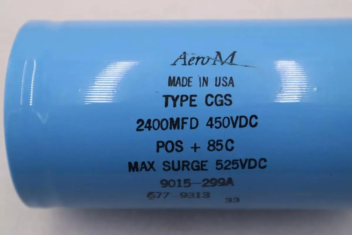 Aero M Type CGS Capacitor 220MFD 450VDC POS+85C Max Surge 525VDC #5513
