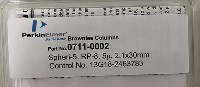 NEW LOT OF 2 PERKIN ELMER 0711-0002 BROWNLEE COLUMNS SPHERI-5, RP-8, 2.1X30MM, 5U
