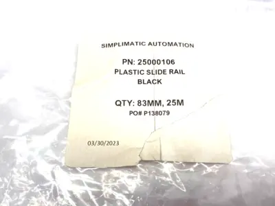 New | in-Stock Simplimatic Plastic Side Rail Guard Black 25M Length Conveyor Parts Michigan US | Maverick Industrial Sales #1395201