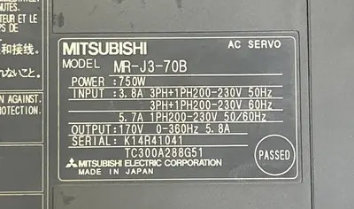 USED MITSUBISHI ELECTRIC MR-J3-70B