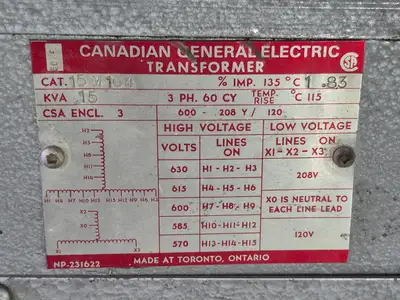 Used CANADIAN GENERAL ELECTRIC 15M104 Transformers British Columbia CA | Lenmark #1426816