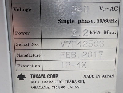 USED 2017 TAKAYA APT-9411CE
