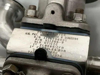 USED 2 ITT SHEROTEC 90PSI STAINLESS STEEL VALVES W/ 2 POSITION MONITORS & 1" SANITARY