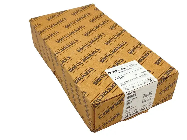 New | in-Stock Altech Corp Ground Terminal Block Yellow/Green PKG OF 50 Terminal Blocks Michigan US | Maverick Industrial Sales #1389181