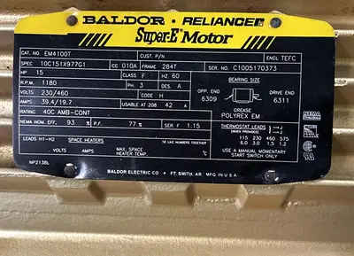 Used BALDOR BALDOR,EM4100T,SUPER-E Motors (misc) | Surplus Asset Holdings #1205353