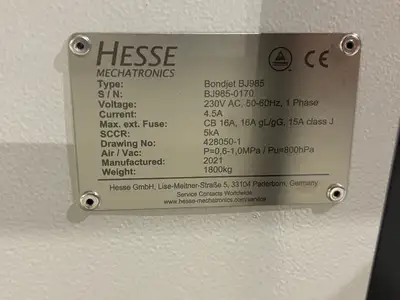 USED HESSE MECHATRONICS BONDJET BJ985