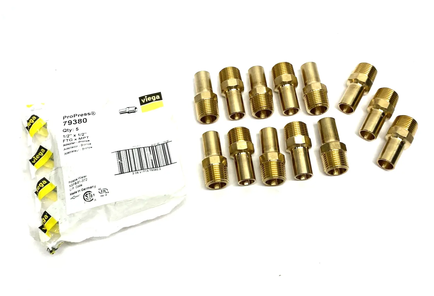 New | in-Stock Viega ProPress Male Pipe Adapter, FTG x MPT - Model 2911.1ZL LOT OF 13 Plumbing Equipment Michigan US | Maverick Industrial Sales #1473974
