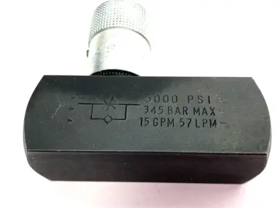 | Parker F800S-V Colorflow In-Line Flow Control Valve, 1/2" NPTF Connection - New – Open box