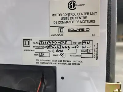 USED SQUARE D MODEL 6