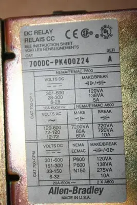 USED ALLEN BRADLEY 700DC-PK400Z24 SER A