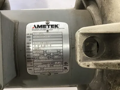 Ametek 51048 1HP Blower Motor 3450 RPM 3PH 60Hz