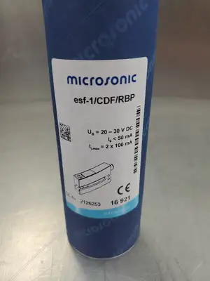 Microsonic esf-1/CDF/RBP Ultrasonic Sensor, 20-30VDC, 50mA. 5E-2