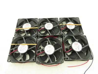 Mechatronics MR8025H24B-FSR Cooling Fan 80 x 80 x 25mm 24VDC 2 Wire Lot Of 6