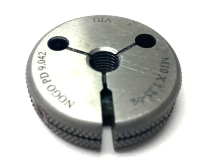 USED VERMONT GAGE THREADED RING GAUGE M10X1.25-6G NOGO PD 9.042