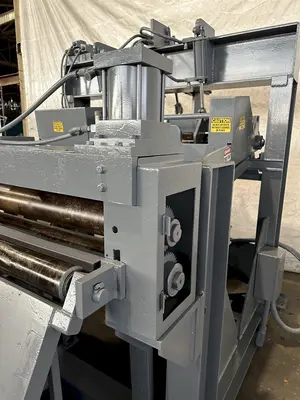 72" x .250" PAXSON HYDRAULIC PEELER TABLE WITH TENSION STAND. STOCK # 0106123