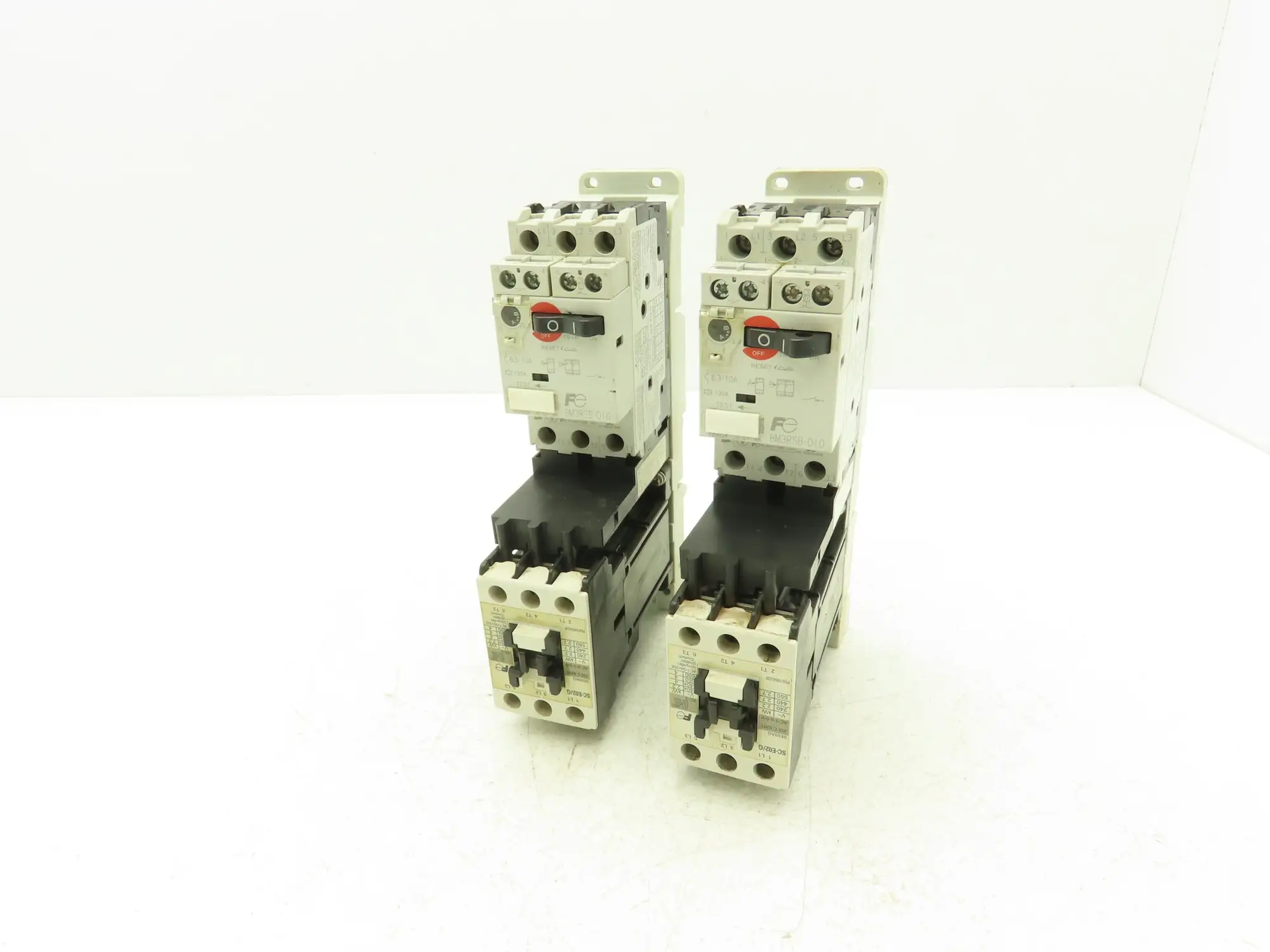 Fuji Elec BM3RSB-010 Manual Starter 6.3-10A Adj Overload w Contactor Lot of 2