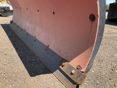 Boss 8’ straight blade snowplow, poly face, bolted on metal cutting edge. Spring trip, hydraulic ang...