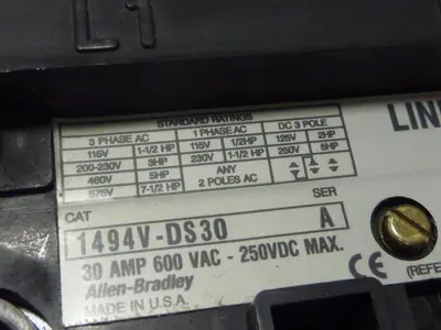 Used ALLEN BRADLEY 1494V-DS30 SER A Electrical Panels Michigan US | Ideal Machinery #1260285