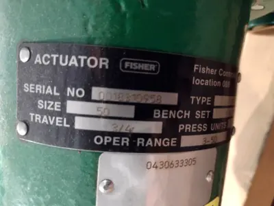 Used FISHER CONTROLS DIAPHRAGM ACTUATOR, 3/4 TRAVEL, SPRING OPPOSED Linear Actuators | Maverick Industrial Sales #1104185